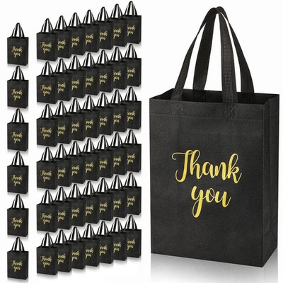 50 Pcs Thank You Gift Bags with Handles Bulk 10 x 8 x 4 Inch Reusable Non Wov...