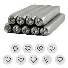 Heart Designs Sturdy Steel Stamps for Artistics Jewelry and Craft Projects