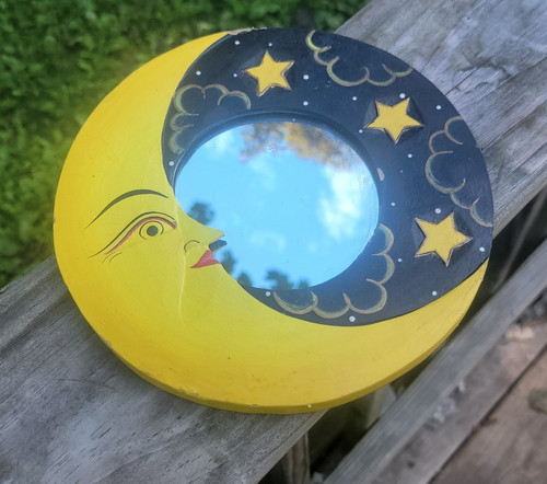 Vintage Moon & Stars Celestial Whimsigoth Decorative Wall Mirror