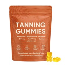 Tanning Gummies   Natural Sun Tan Support, Beta Carotene  Vitamin Boost