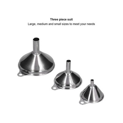 3x Stainless Steel Funnel Filling Bottles Funnel Oil Leaking Separatory Funn SET