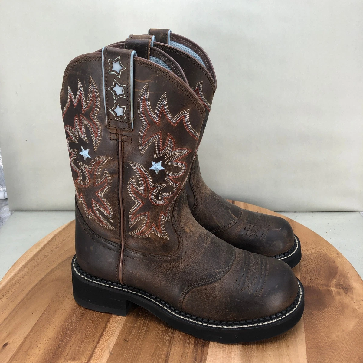 Bottes Western Ariat Fat Baby Cowgirl Teal Femme 8.5 B Portées 1 Fois