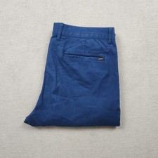 Lacoste Herren Chino Hose W34 L31 Stoff Blau Slim Tapered Classic Stretch Casual