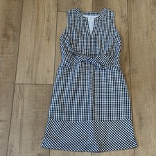 Vineyard Vines Gingham Black White Tie Front Dress Coastal Preppy Size 2
