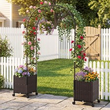 Planter Boxes 200cm Garden Arch Trellis with 2
