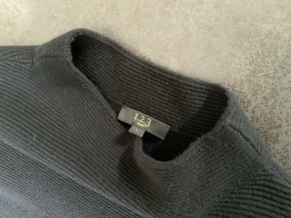 Robe Pull courte noire - marque 123 - taille L - - Photo 4/4