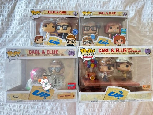 Funko Pop Disney Pixar Up Carl and Ellie Wedding Movie Moment Balloon Convention