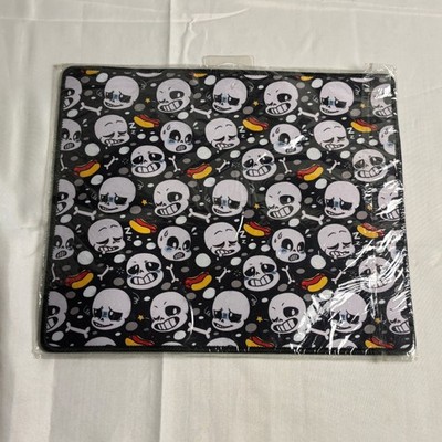 Undertale Sans Skull & Hot Dog Pattern Aesthetic Gaming Mousepad 11.75in x 10in