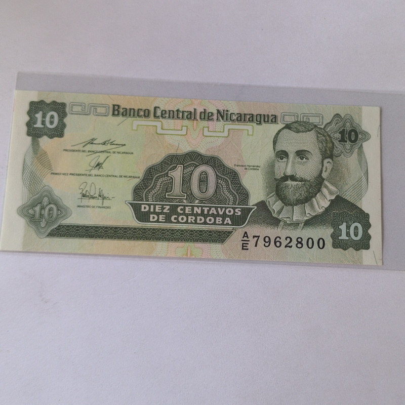 Banco Central de Nicaragua Nicaragua 10 Diez Centavos de Córdoba Serial A7962800