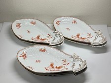 Richard Ginori Siena Rust Red Cock ROOSTER Pickle Dish Plate 6 Set
