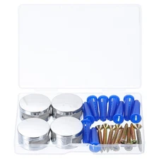 4Pcs Mirror Clips, Mirror Mounting Hardware with Screws & Anchors, Silver