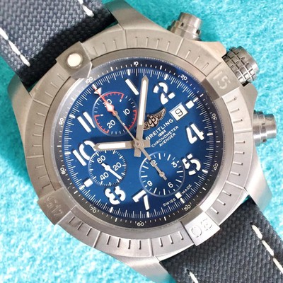 Breitling Super Avenger V13375 48MM Chronograph Night Mission Titanium Blue