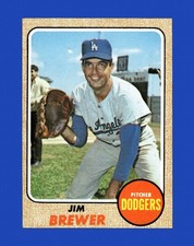 1968 Topps Set-Break #298 Jim Brewer EX-EXMINT *GMCARDS*