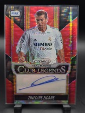2026 Panini Prizm FIFA Club Legends CL-ZZ Zinedine Zidane Auto Real Madrid Red