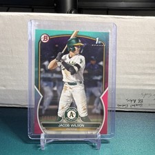 2023 Topps Bowman Draft Aqua & Pink /199 Jacob Wilson RC BD-121 Athletics