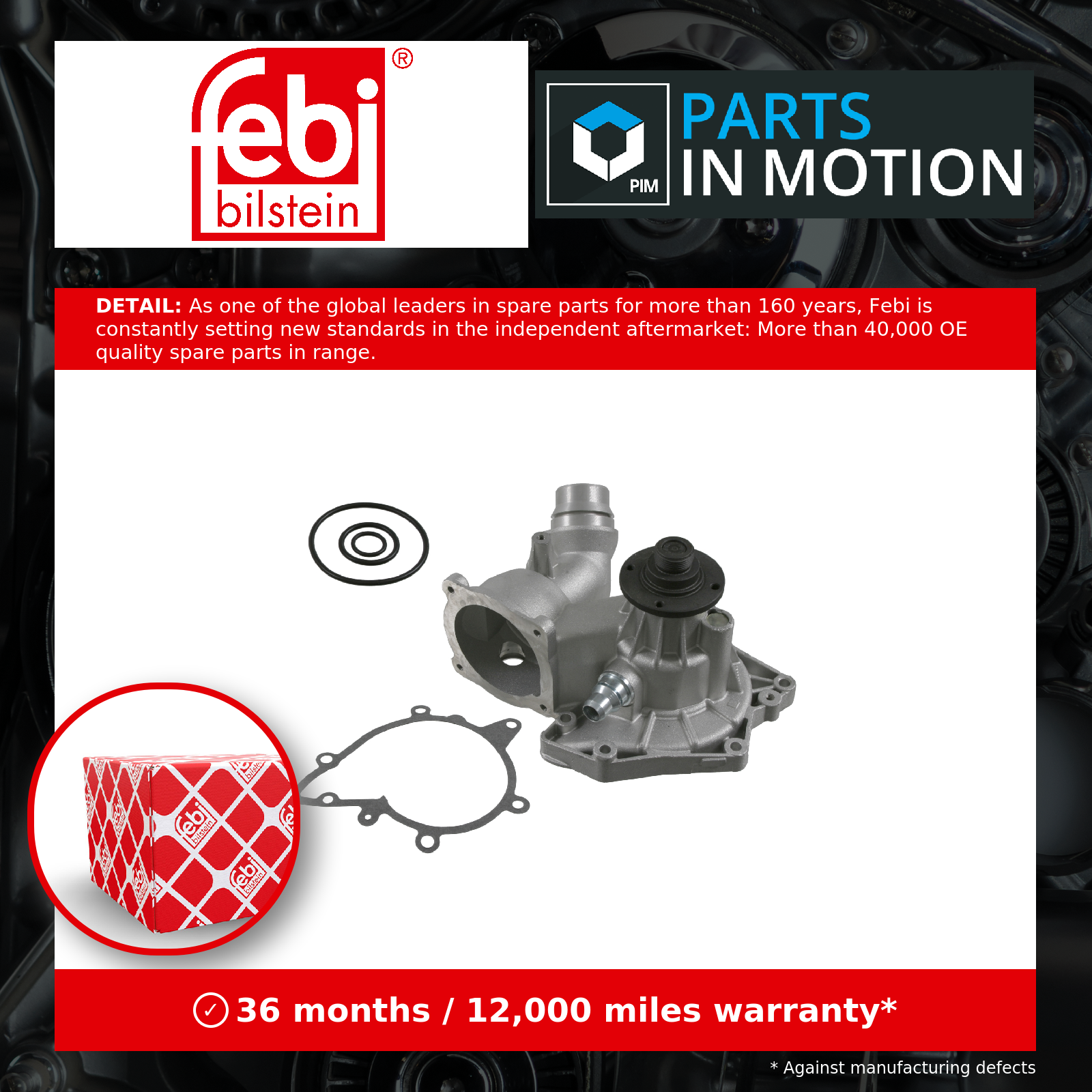 Water Pump fits RANGE ROVER SPORT L320 4.4 05 to 13 Coolant PEB000030 8510324