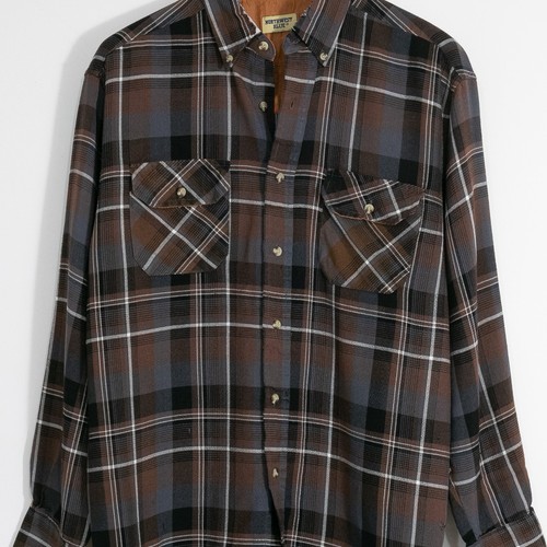 Vintage 90s Northwest Blue Plaid Button Up Shirt Mens Medium  Distressed Flannel, Size M, $22.99 - Photo 2