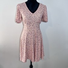 As U Wish Mini Dress Womens Size M Pink Floral V Neck Pullover Short Sleeves