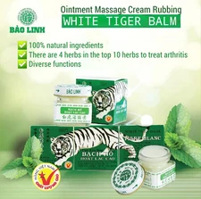White Tiger Balm Vietnamese Pain Relief Ointment 20g/0.70oz each (Pack of 12)