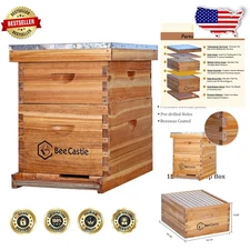 Complete 10-Frame Beehive Kit -  Cedarwood, Beeswax Coated, Starter Ready