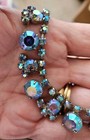 Vintage Austria Aurora Borealis  Green/Blue/Purple Rhinestone Necklace — photo 7