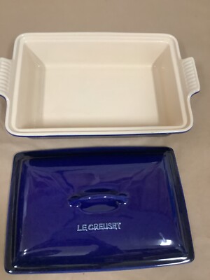 Le Creuset 12-40 Heritage Rectangular Covered Casserole Dish Blue 12 x9 