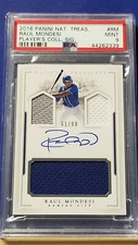 Raul Mondesi - 2016 National Treasures Triple Relic Autograph  PSA 9  #61/99 