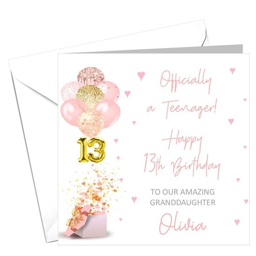 13th Birthday Card Officially a Teenager! Granddaughter Daughter Niece Anyone! - Picture 3 of 8