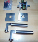 Emtek L-Square Passage Door Lever Set with Square Rose and Concealed Screw