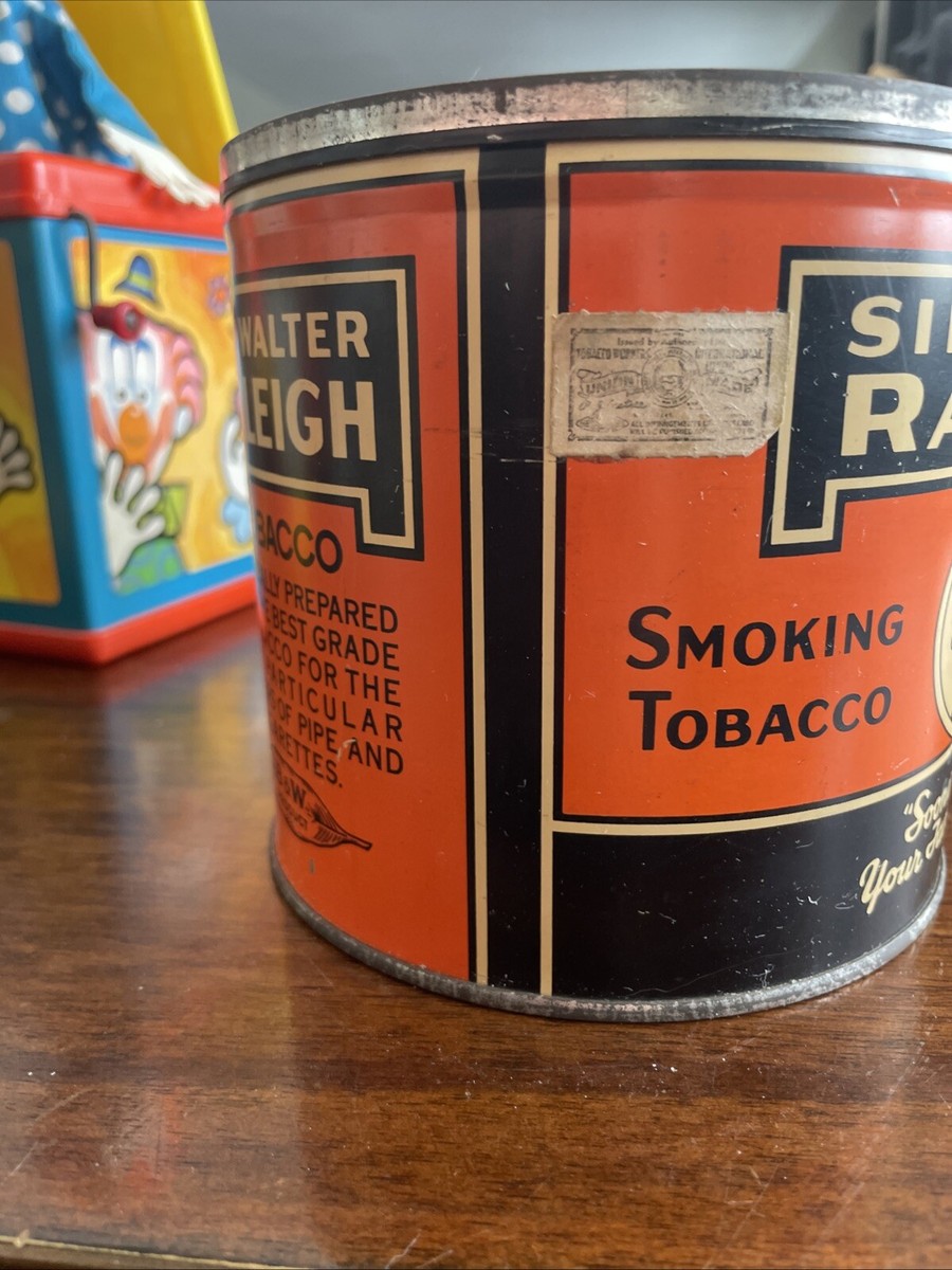 sir walter raleigh tobacco can Vintage Sir Walter Raleigh Smoking Tobacco Empty Tin Can - Brown &  Williamson #2