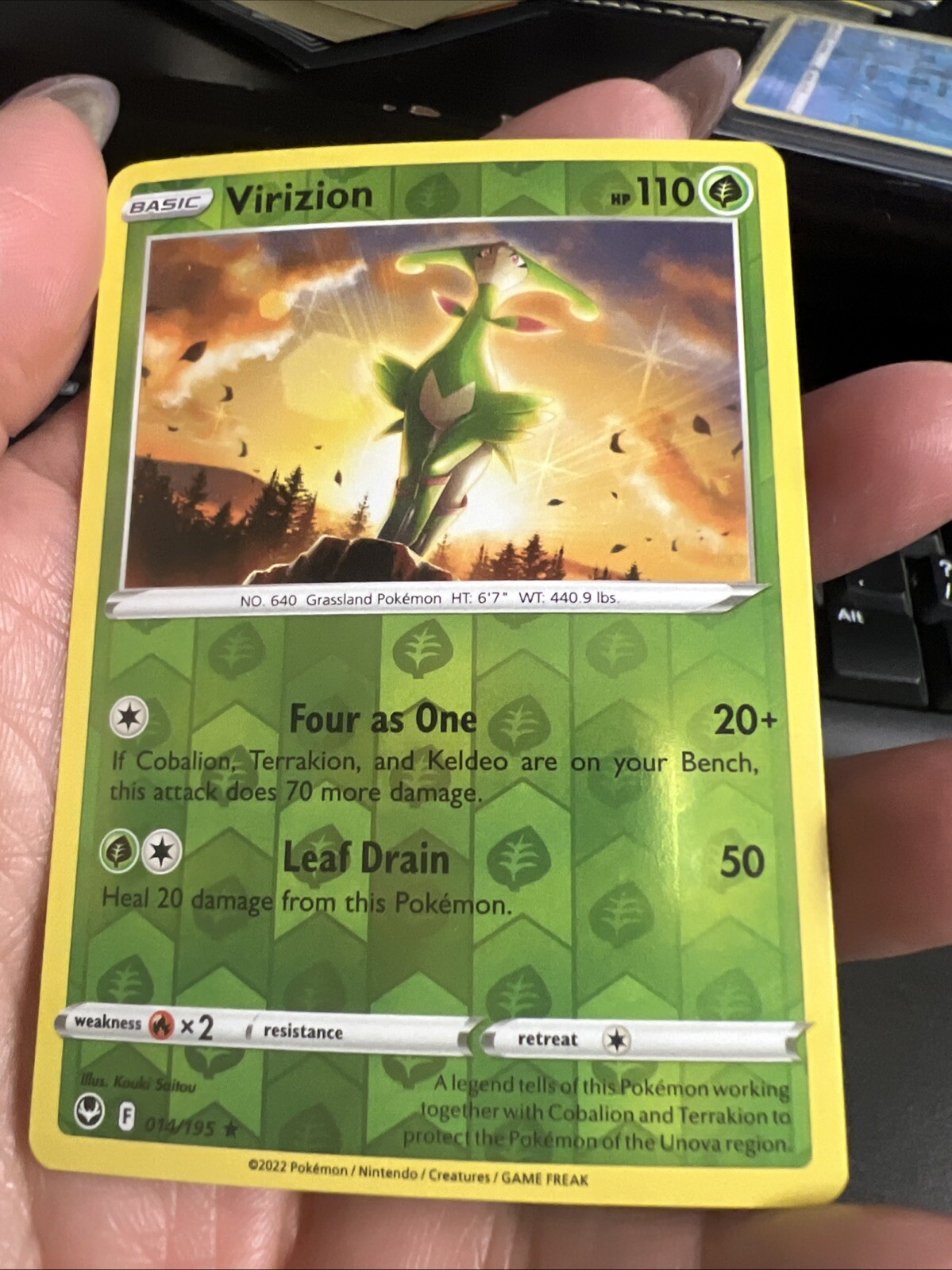 Virizion 14/195 Reverse Holo | Silver Tempest | Pokemon Card