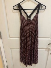 Women's Ecote BOHO Sleeveless Wine Color Summer Dress Flowy Leopard Sz Large NWT