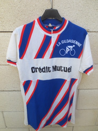 Maillot Cycliste Vintage LA GILDASIENNE CREDIT MUTUEL - Taille M - Années 80/90