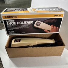 Vintage PRESTO Electric Corded Shoe Polisher Kit Model 08700 -TESTED w/Box