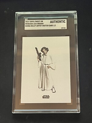 2023 Topps Finest Star Wars Artist Sketch Card Princess Leia 