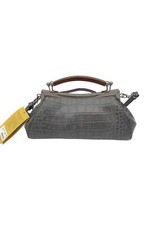 Patricia Nash Leather Kelmscott Kisslock Crossbody Smoke Croco
