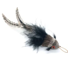 Cat Teaser Wand Attachement - Fluffy Feather Mouse