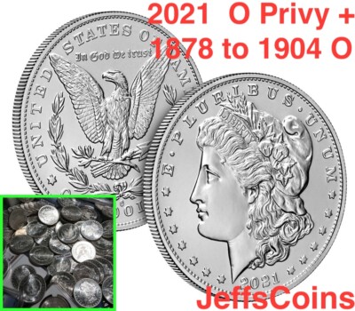 1800's + 2021 O New Orleans 2x 1oz Silver Dollars Uncirculated