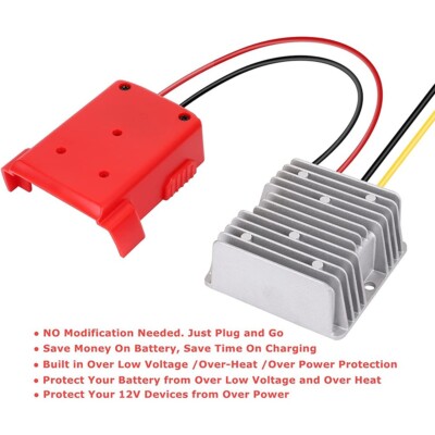 Voltage Converter-Step Down DC For Milwaukee 18V To 12V Battery  Dock-Adapter New UK