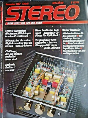 STEREO 12/87,    SONY DTC 1000 ES,ACCUPHASE CP 70,AUDIO DATA BIJOU,ASR EMITTER 1