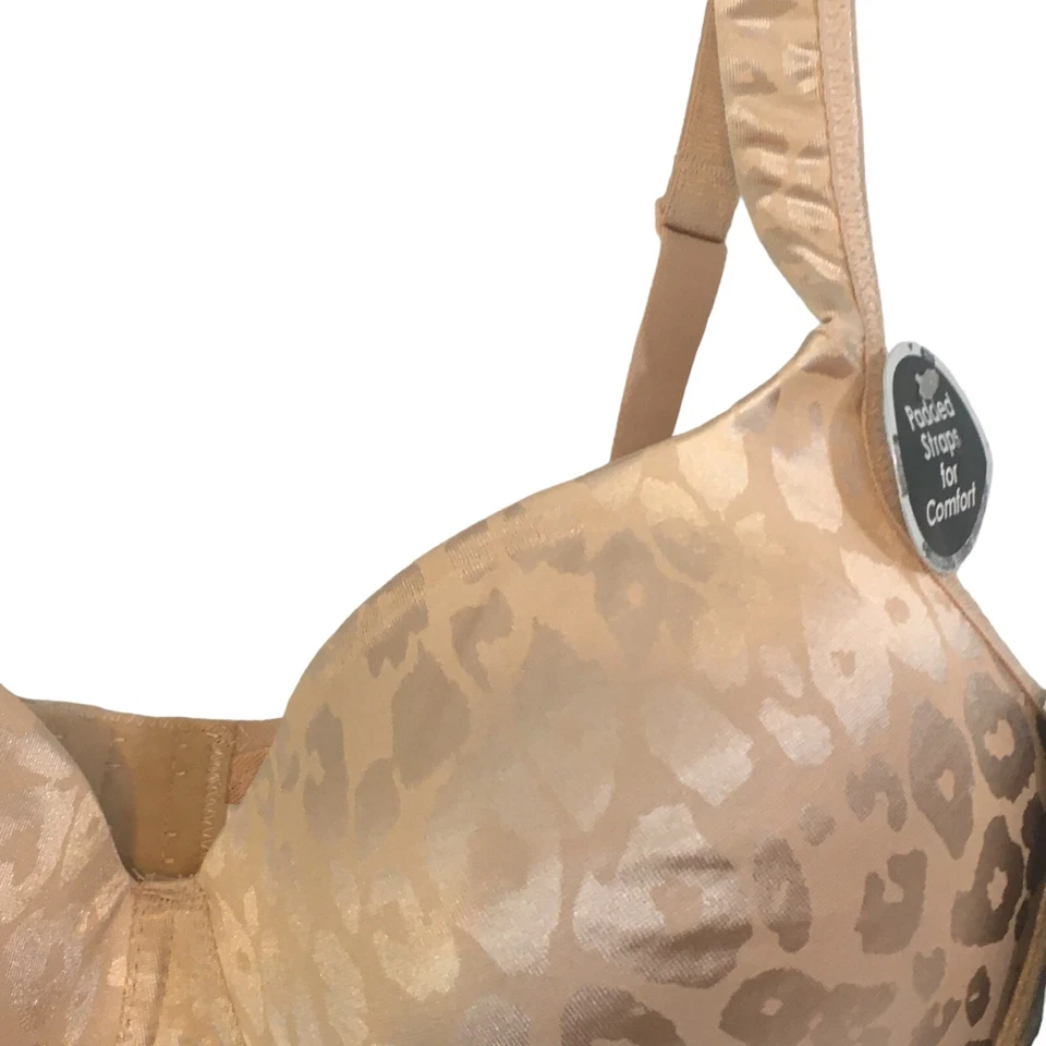 Delta Burke Champagne Animal Print Smooth Cup Bra, Style DB2093 NWT 38D - Image 4 of 4