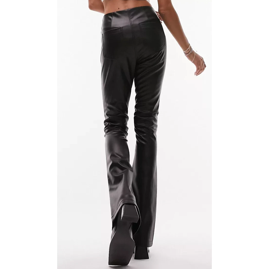 Topshop leather hotsell flares