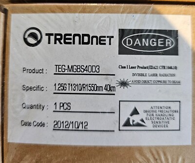 TRENDnet TEG-MGBS40D3, Mini-GBIC Dual Wavelength Single-Mode LC Module 1310