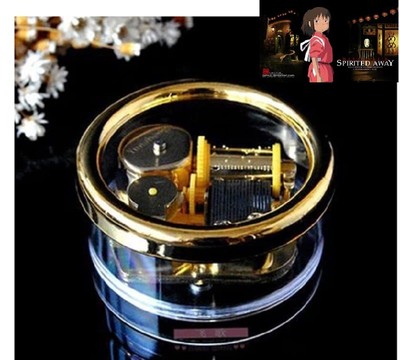 Gorgerous Circle in Gold Wind Up Music Box :    SPIRITED AWAY - ALWAYS WITH ME  