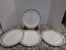 Vintage Set Of 4 Corelle Crazy Daisy Spring Blossom 10.25"  Dinner Plate Green