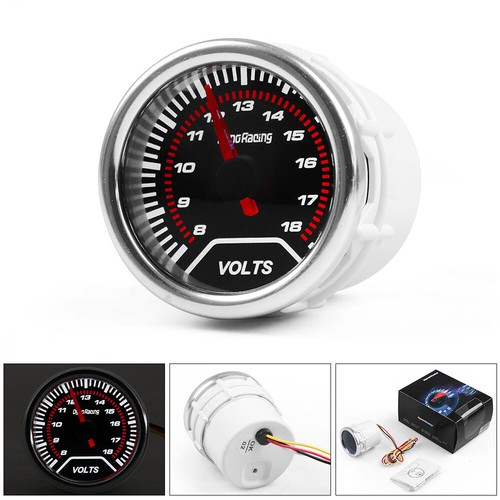 2" 52mm LED Pointer Auto Car Volt Meter Voltmeter Voltage Gauge Smoke Face 8-18V - Picture 1 of 8