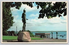 Massasoit Statue Plymouth Harbor MA Massachusetts Postcard
