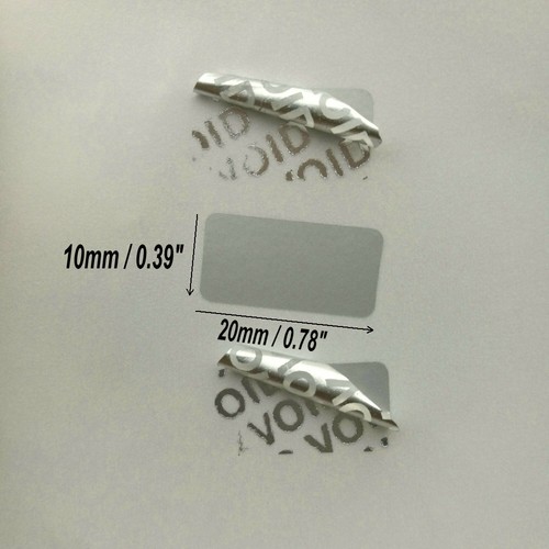 500 un. Pegatina de sellado de protección de garantía tamaño pequeño pegatina vacía en blanco 20x10 mm - Imagen 2 de 3