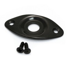 Black Recessed "Football" Jack Plate for Guitar/Bass RFJP-B