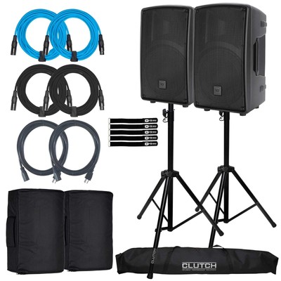 RCF HD 10-A MK5 2-Way 10'' Powered DJ PA Speakers Pair w Stands & Covers